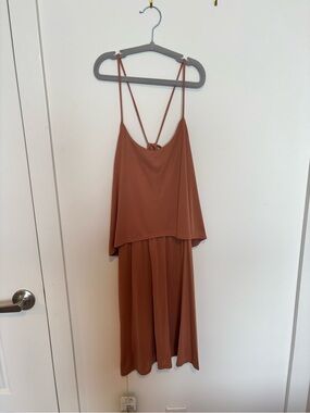 Cia Marítima Beachwear Brown Tiered Mini Dress